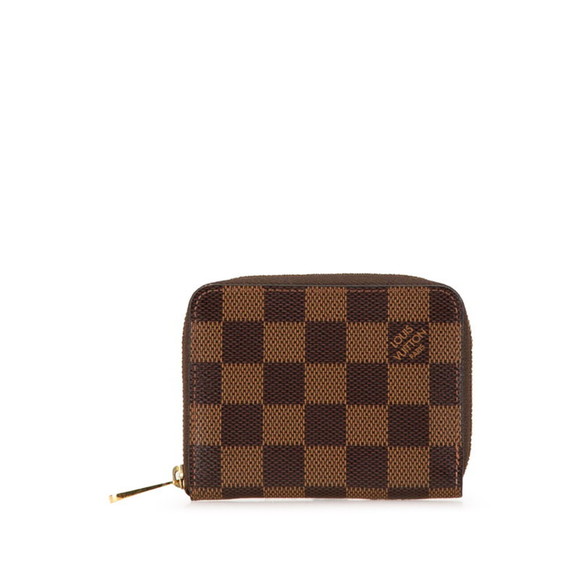 Louis Vuitton Damier Zippy Coin Purse Case N63070 Brown PVC Women's LOUIS VUI...